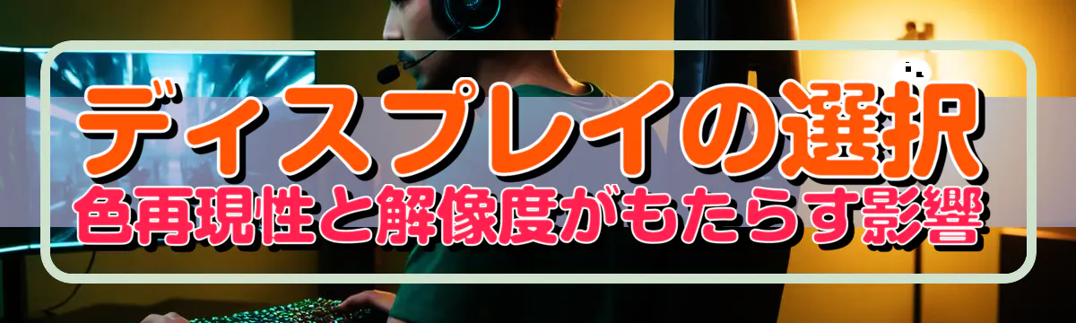 ディスプレイの選択 色再現性と解像度がもたらす影響