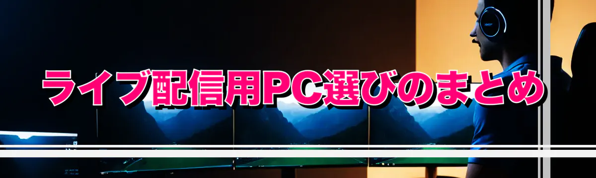 ライブ配信用PC選びのまとめ