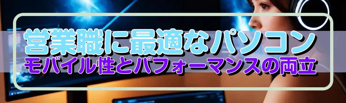 営業職に最適なパソコン モバイル性とパフォーマンスの両立
