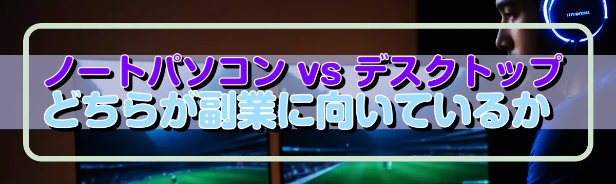 ノートパソコン vs デスクトップ どちらが副業に向いているか 
