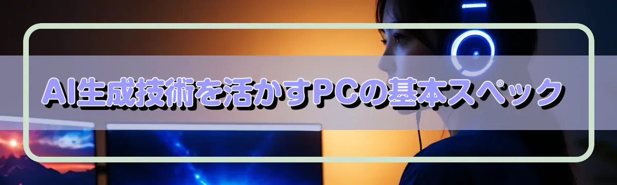 AI生成技術を活かすPCの基本スペック