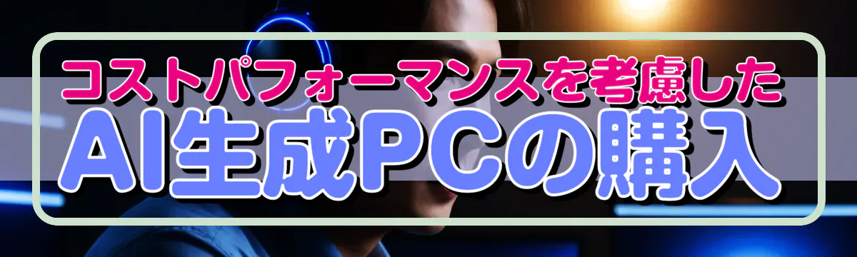 コストパフォーマンスを考慮したAI生成PCの購入
