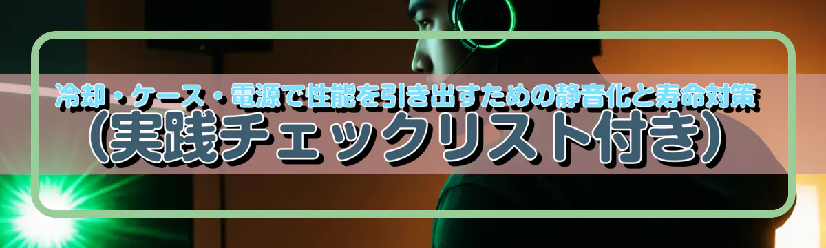 冷却・ケース・電源で性能を引き出すための静音化と寿命対策(実践チェックリスト付き)