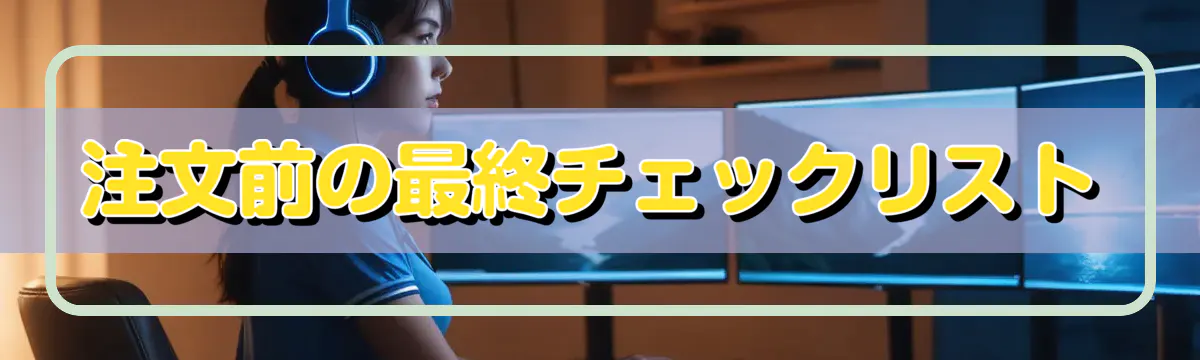 注文前の最終チェックリスト