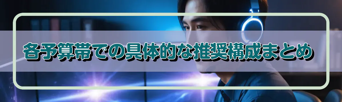 各予算帯での具体的な推奨構成まとめ