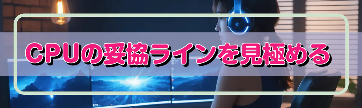 CPUの妥協ラインを見極める