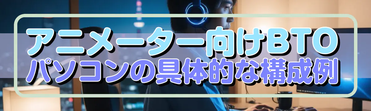アニメーター向けBTOパソコンの具体的な構成例