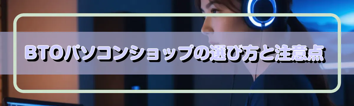 BTOパソコンショップの選び方と注意点