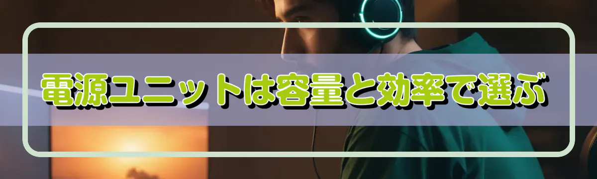 電源ユニットは容量と効率で選ぶ
