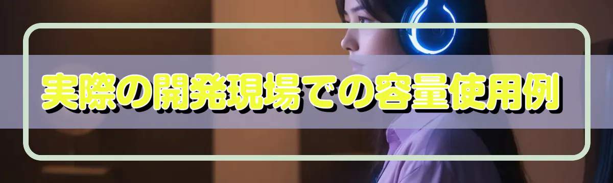 実際の開発現場での容量使用例