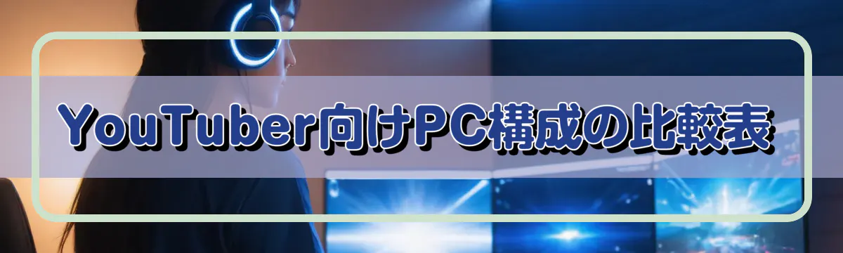 YouTuber向けPC構成の比較表