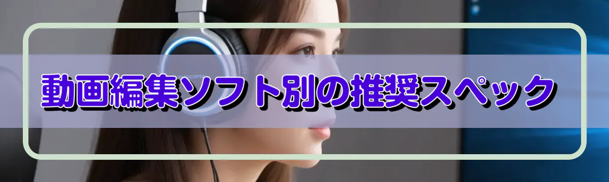 動画編集ソフト別の推奨スペック