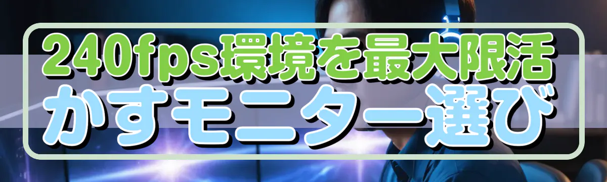 240fps環境を最大限活かすモニター選び
