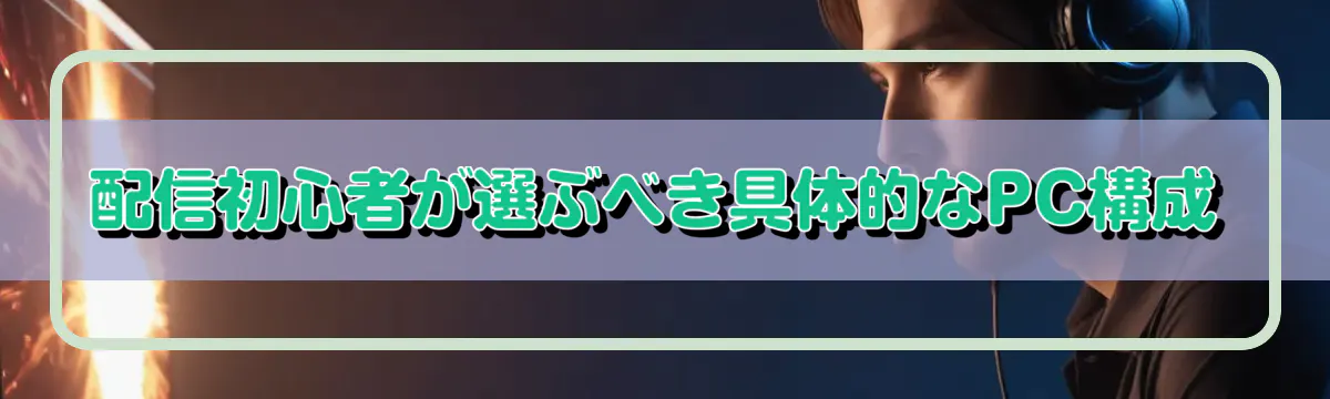 配信初心者が選ぶべき具体的なPC構成