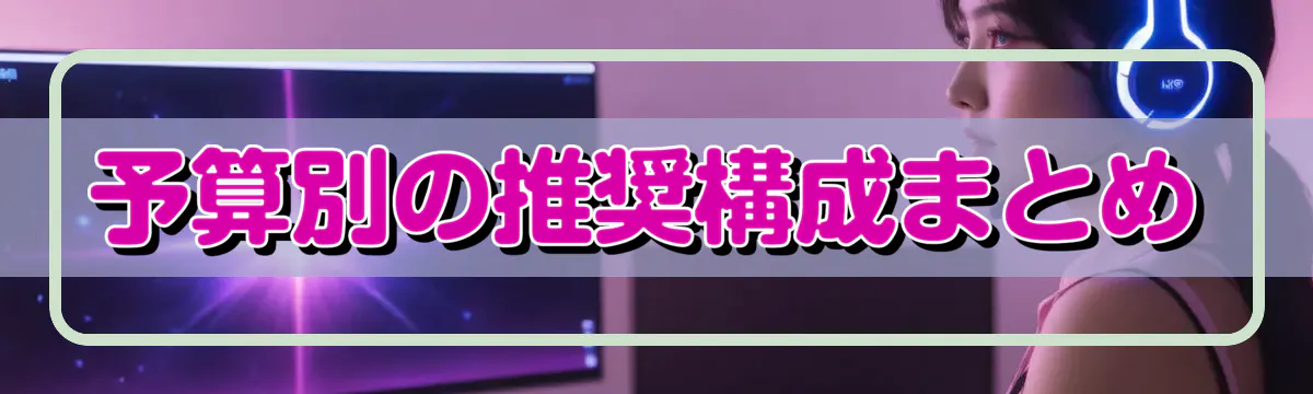 予算別の推奨構成まとめ