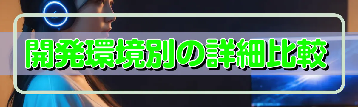 開発環境別の詳細比較
