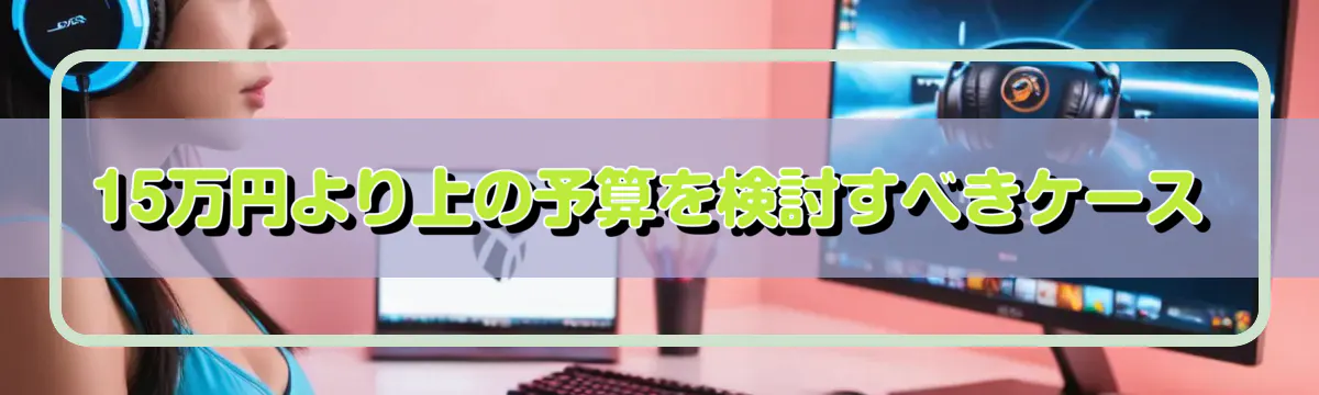 15万円より上の予算を検討すべきケース
