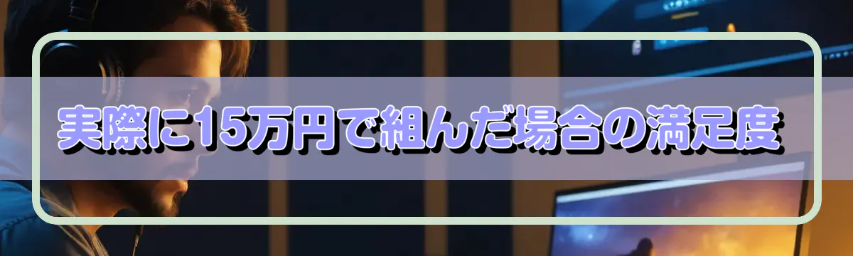 実際に15万円で組んだ場合の満足度