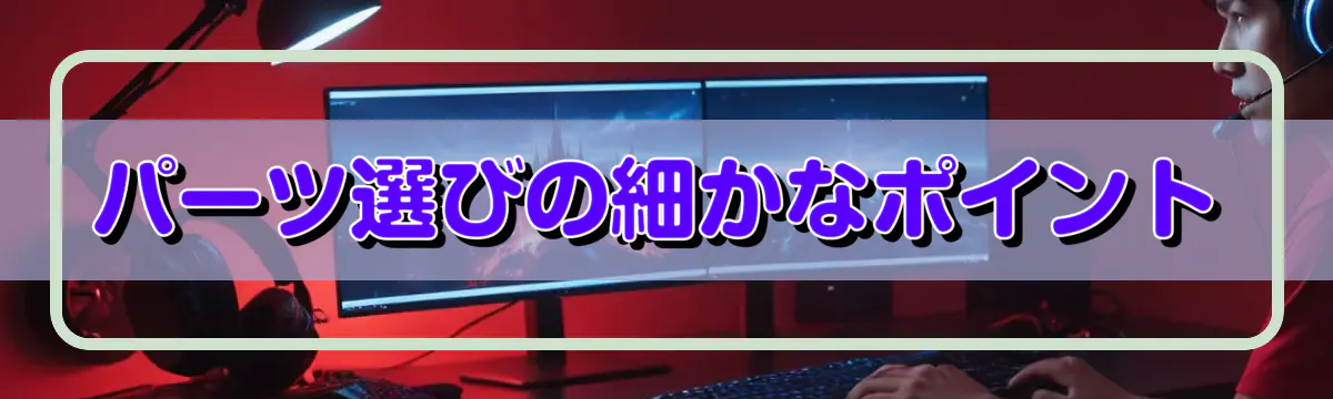 パーツ選びの細かなポイント