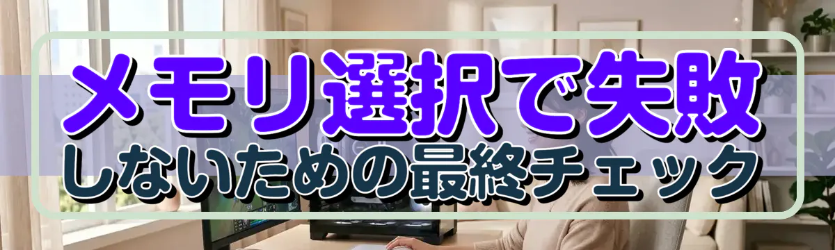 メモリ選択で失敗しないための最終チェック