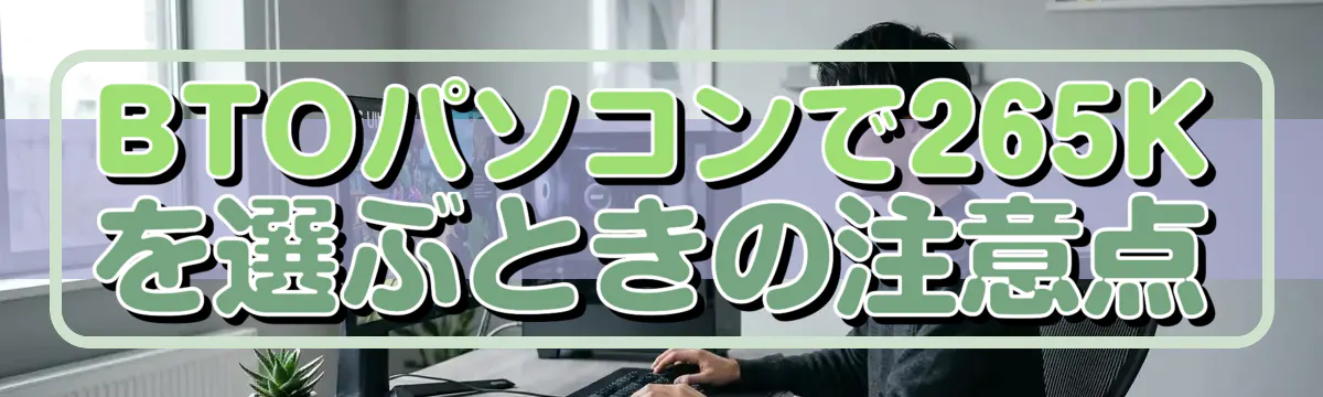 BTOパソコンで265Kを選ぶときの注意点