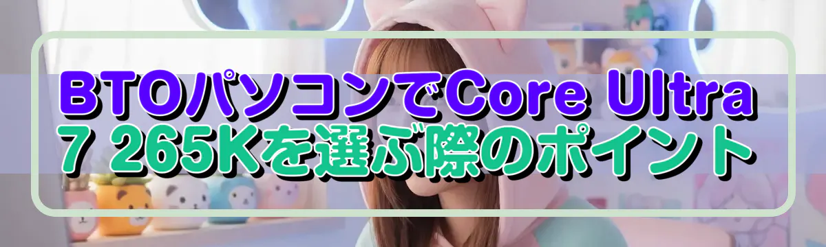 BTOパソコンでCore Ultra 7 265Kを選ぶ際のポイント