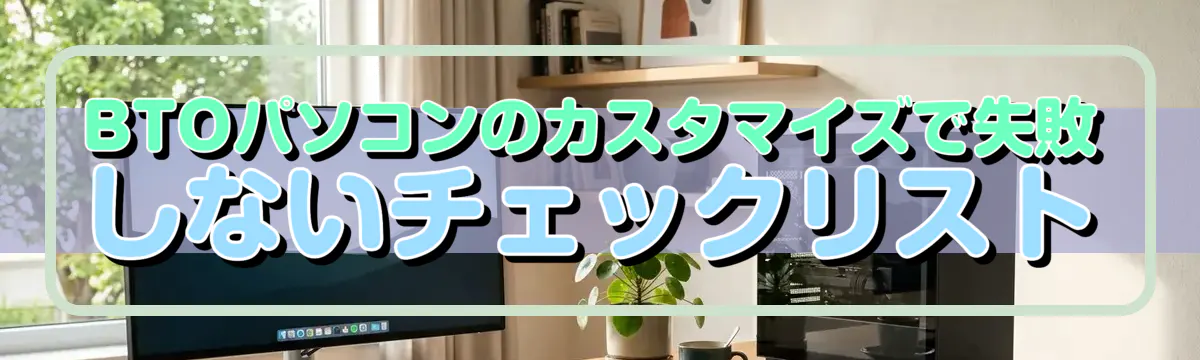BTOパソコンのカスタマイズで失敗しないチェックリスト