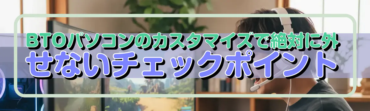 BTOパソコンのカスタマイズで絶対に外せないチェックポイント