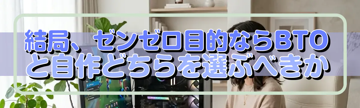 結局、ゼンゼロ目的ならBTOと自作どちらを選ぶべきか