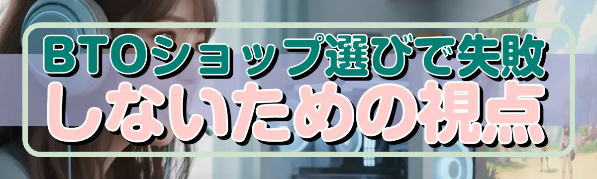 BTOショップ選びで失敗しないための視点