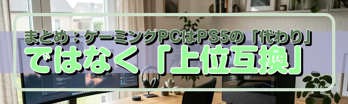 まとめ：ゲーミングPCはPS5の「代わり」ではなく「上位互換」